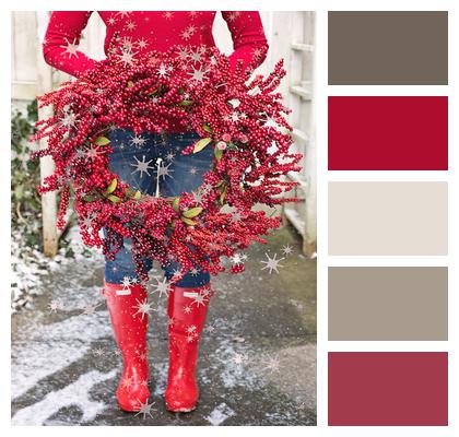 Wreath Christmas Red Boots Image